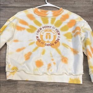 Disney Orange and Cream Tie-Dye Sweater